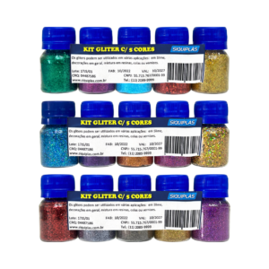 Kit Glitter c/ 5 Cores
