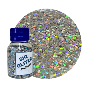 Siq Glitter 3mm TL001 Laser Silver Star - 20g
