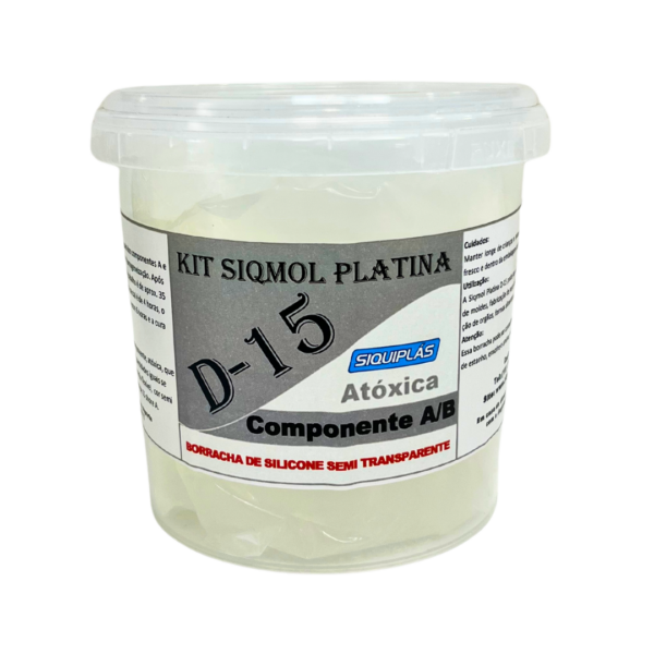 Borracha de silicone – Siqmol Platina D-15 - Semi Transparente – 1kg