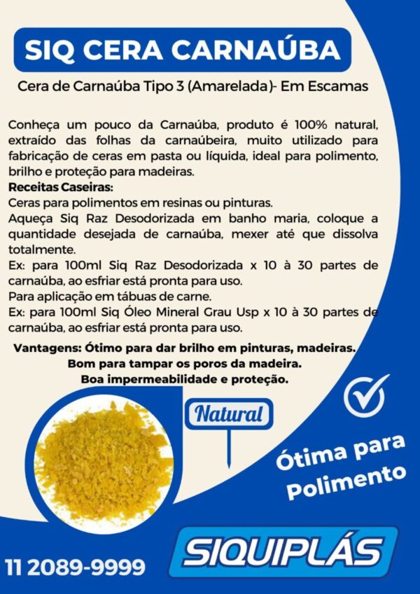 Siq Cera de Carnaúba T3 - 900g - Image 2