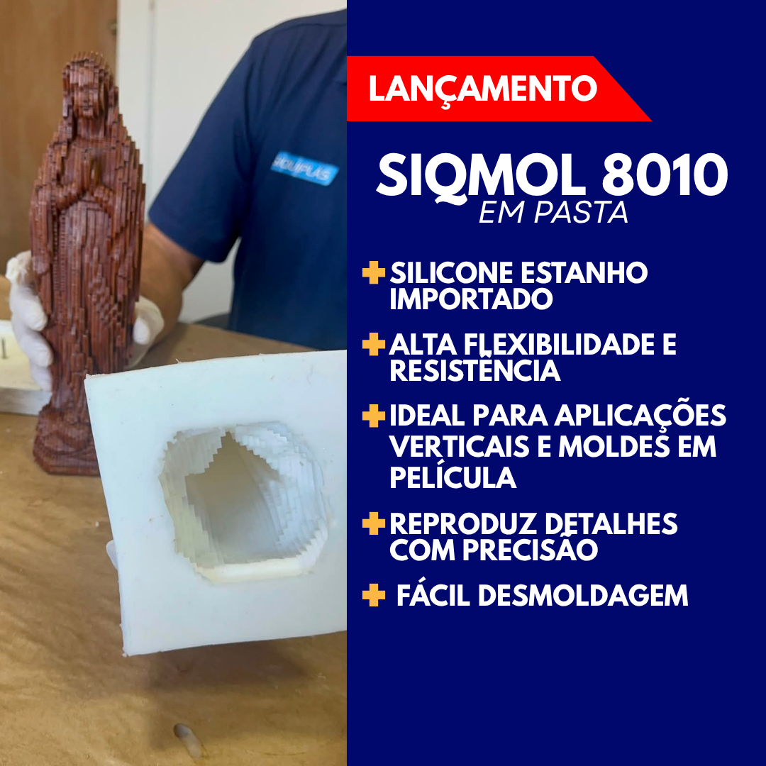 Kit Siqmol 8010 PASTA - Branca C/ Catalisador - 1 kg - Imagem 2